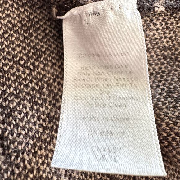 Talbots Womens Pullover Sweater Size M 100% Merino Wool Houndstooth Academia Tan - Picture 5 of 6